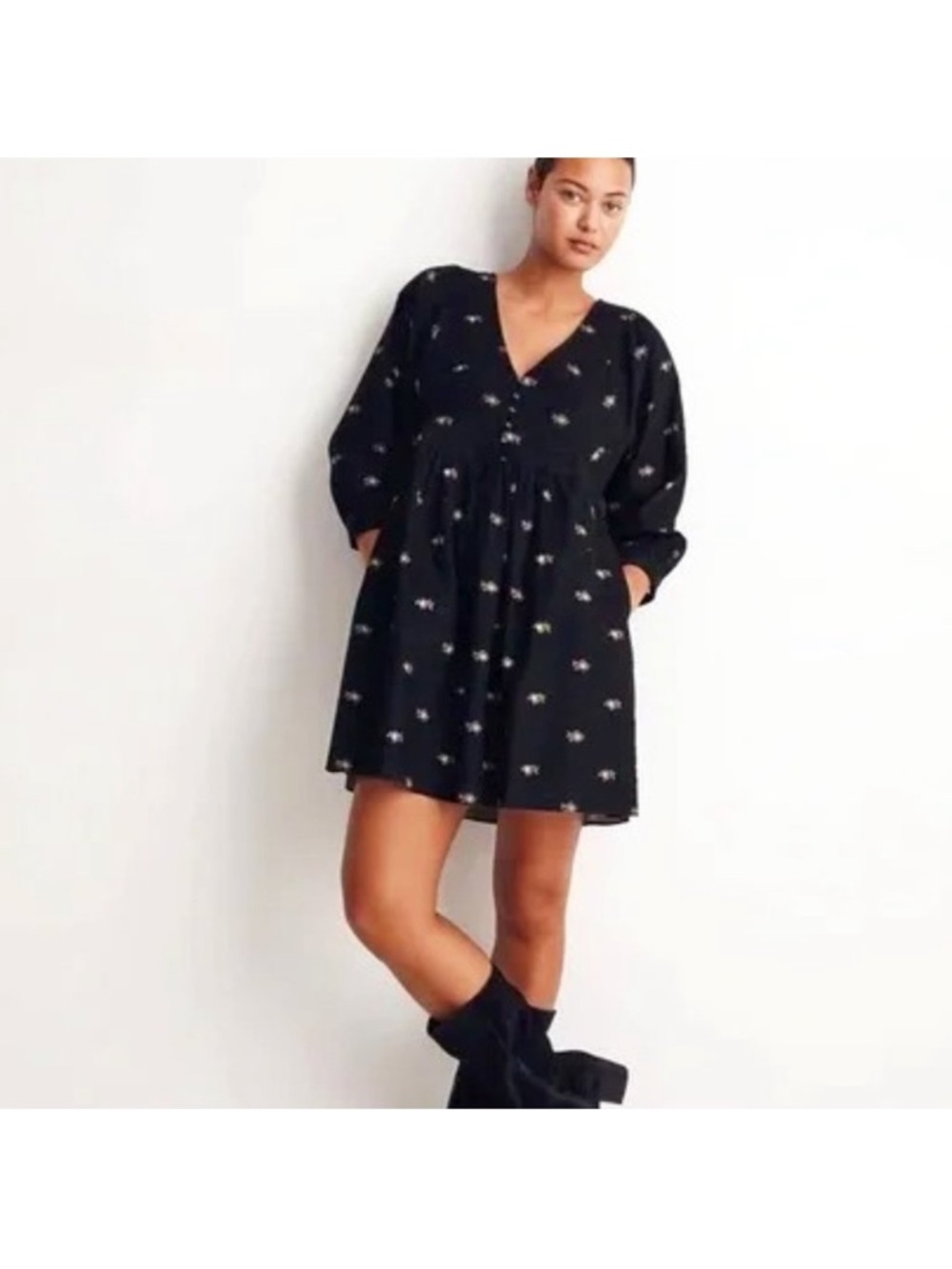 Madewell corduroy quilted bib mini dress. Size small. NWT
